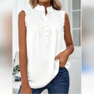 Sleeveless White Top